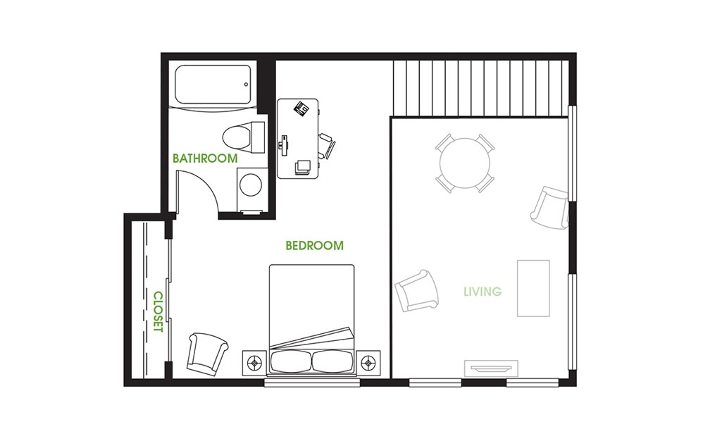 BL3 - 2 bedroom floorplan layout with 2 baths and 1255 square feet. (Floor 2)